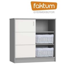  Faktum Alda Selyemszürke komód - Arctic szürke / selyemfényű fehér gyermekbútor
