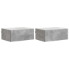 Fali éjjeli szekrény 2 pcs Betonszürke 49 x 34,5 x 20 cm