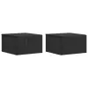  Fali éjjeli szekrény 2 pcs Fekete 33 x 34,5 x 20 cm Szerelt Fa