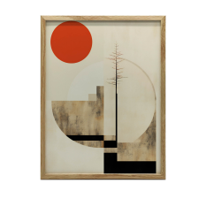 FALI PLAKÁT A MINIMALIZMUS HARMÓNIÁJA ARANY KERETBEN 40x50 CM grafika, keretezett kép