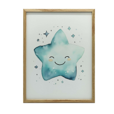  FALI PLAKÁT ÁLMOK ARANYCSILLAGÁBAN KERETBEN 70X100 CM grafika, keretezett kép