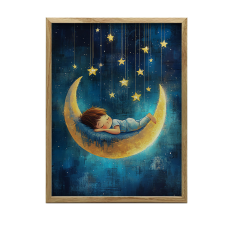  FALI PLAKÁT ÁLOM A HOLDON ALUMÍN KERETBEN 70x100 CM grafika, keretezett kép