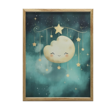 FALI PLAKÁT ALVÁSFELHŐ FA KERETBEN 70x100 CM grafika, keretezett kép