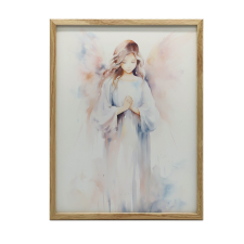  FALI PLAKÁT ANGYALOK FINOM PASZTEL BARNA KERETTEL 70x100 CM grafika, keretezett kép