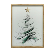 FALI PLAKÁT ARANY ALUMÍNIUM KERETBEN KARÁCSONYI RAJZÁS 70x100 CM grafika, keretezett kép