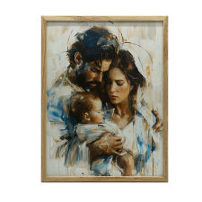 FALI PLAKÁT ARANY KERETBEN A SZENT CSALÁD MELEGE 70x100 CM grafika, keretezett kép