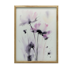 FALI PLAKÁT ARANY KERETBEN, Akvarell VIRÁGOK 30x40 CM grafika, keretezett kép