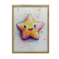 FALI PLAKÁT ARANY KERETBEN JOYFUL STAR 40X50 CM grafika, keretezett kép