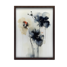 FALI PLAKÁT ARANY KERETBEN VIRÁGDINAMICS Akvarell 60x90 CM grafika, keretezett kép