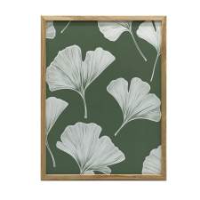 FALI PLAKÁT ARANY LEVÉS KERETBEN GINKGO BILOBA 50x70 CM grafika, keretezett kép