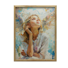 FALI PLAKÁT FA KERETBEN EGY ANGYAL GONDOLATÁNAK SZÉPSÉGE 70x100 grafika, keretezett kép