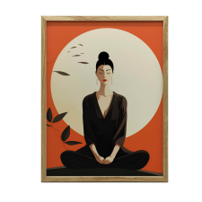 FALI PLAKÁT FA KERETBEN RED PEACE 50x70 CM grafika, keretezett kép