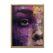  FALI PLAKÁT FA KERETBEN, REJTEZETES MEGJELENÉS 70x100 CM grafika, keretezett kép