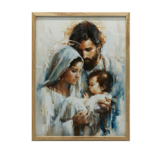 FALI PLAKÁT FA KERETBEN SZENT CSALÁD 50x70 CM grafika, keretezett kép