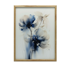 FALI PLAKÁT FA KERETBEN VIRÁGOK Akvarell 50x70 CM grafika, keretezett kép