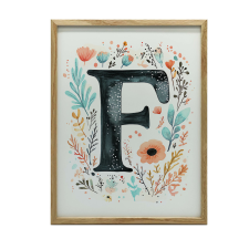 FALI PLAKÁT FA KERETBEN VIRÁGOK COL. 50X70cm grafika, keretezett kép