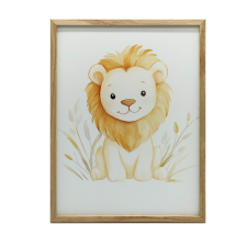 FALI PLAKÁT FAKERETES LION 30x40 CM MATT PAPÍR grafika, keretezett kép
