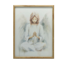  FALI PLAKÁT FEHÉR FA KERETBEN GENTLE ANGEL 30x40 grafika, keretezett kép