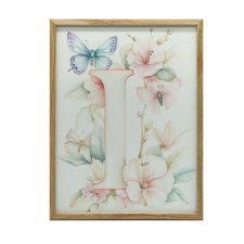 FALI PLAKÁT HIBISZKUSZVIRÁGOK I. BETŰ 40x50 CM KERET NÉLKÜL grafika, keretezett kép