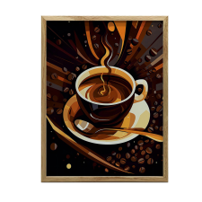 FALI PLAKÁT KERETBEN RETRO AROMA KONYHA ARANY KERET 40x50 grafika, keretezett kép