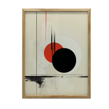 FALI PLAKÁT KONTRASZT KÖRÖK FA KERETTEL 50x70 CM MATT PAPÍR grafika, keretezett kép