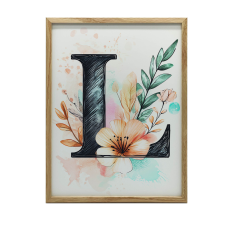 FALI PLAKÁT L BETŰ VIRÁGOS ÖSSZETÉTEL KERETTEL 50x70 CM grafika, keretezett kép