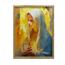 FALI PLAKÁT MÁRIA AZ ISTENI NÖVEKEDÉS SUGÁRAIBAN KERETTEL 50x70 grafika, keretezett kép