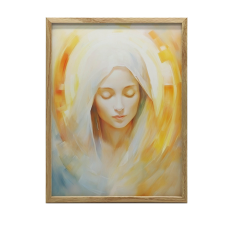  FALI PLAKÁT MÁRIA ISTENI JELENLÉT VALLÁSI KERET SÖTÉTBARNA 70x100 CM grafika, keretezett kép
