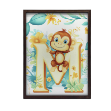 FALI PLAKÁT MONKEY M LETTER KERET NÉLKÜL 40X50 CM MATT PAPÍR grafika, keretezett kép