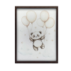  FALI PLAKÁT MOSOLYGÓ PANDA Léggömbökkel 70x100 KERET NÉLKÜL