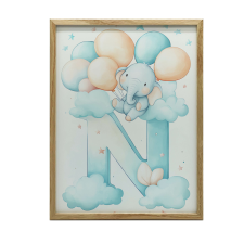 FALI PLAKÁT N BETŰ FELHŐK KERET NÉLKÜL 50X70 CM MATT PAPÍR grafika, keretezett kép