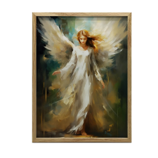  FALI PLAKÁT ŐRANGYAL EMERALD TÉRBE 40x50 CM grafika, keretezett kép