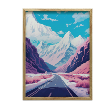 FALI PLAKÁT PASZTEL HEGYI TÁJ KERET NÉLKÜL 70x100 CM grafika, keretezett kép