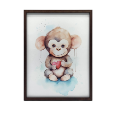 FALI PLAKÁTMAJOM SZÍVES GYERMEKEKNEK 50x70 CM ARANY KERET grafika, keretezett kép
