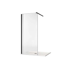  Fali profil és távtartó walk-in zuhanyfalakhoz matt fekete kád, zuhanykabin