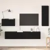  Fali TV Szekrény Falra szerelhető 4 pcs Fekete tölgy Faanyag