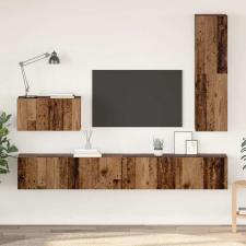  Fali TV Szekrény Falra szerelhető 4 pcs Öreg fa Faanyag bútor