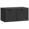  Fali TV szekrény Fekete 59,5 x 31 x 30 cm Szerelt Fa