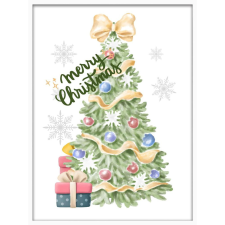  Falikép – Boldog Karácsonyt (videóvetítő opcióval) grafika, keretezett kép