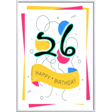  Falikép – Boldog Születésnapot egyedi adatokkal 16. (videóvetítő opcióval) grafika, keretezett kép