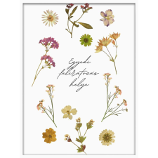  Falikép – Dátum és felirat vadvirágokkal (videóvetítő opcióval) grafika, keretezett kép