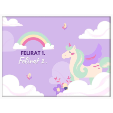  Falikép – Egyedi feliratos unikornis (videóvetítő opcióval) grafika, keretezett kép