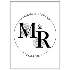  Falikép - ESKÜVŐ saját adatokkal 2. (videóvetítő opcióval) grafika, keretezett kép