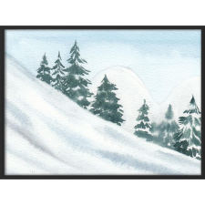  Falikép – Havas táj (videóvetítő opcióval) grafika, keretezett kép