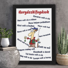 Falikép horgászoknak - Horgászkifogások grafika, keretezett kép