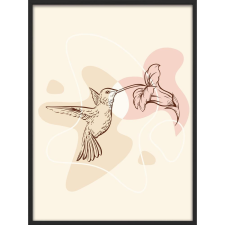  Falikép – Kolibri virággal (videóvetítő opcióval) grafika, keretezett kép
