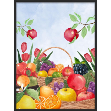  Falikép – Virágok és gyümölcsök (videóvetítő opcióval) grafika, keretezett kép