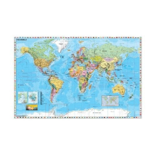  Falitérkép fémléces 140x100cm A Föld országai zászlókkal térkép
