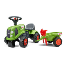 Falk : Baby Claas lábbal hajtós traktor utánfutóval és kiegészítőkkel - világoszöld (212C) (212C) tili toli