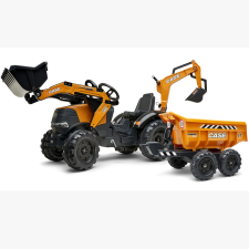 Falk Pedálos traktor utánfutóval, markolóval és rakodóval egyéb bébijáték